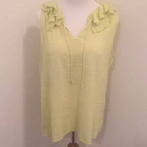 LOFT shell/tank with ruffled neckline